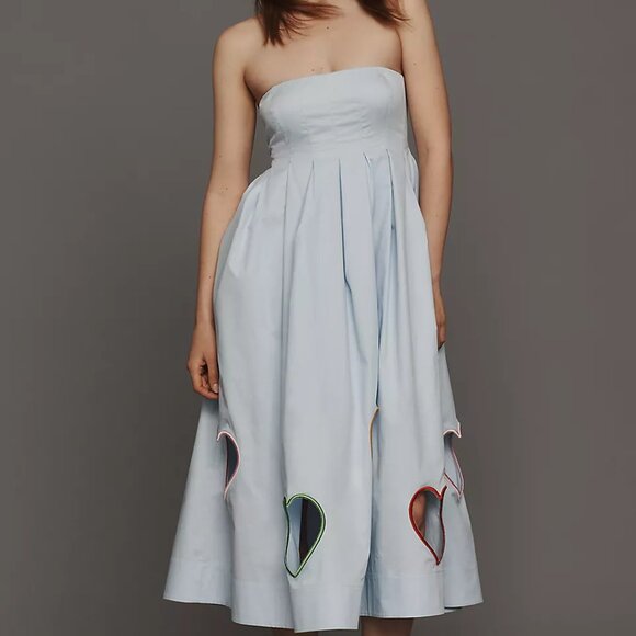 Anthropologie Dresses & Skirts - Anthropologie Mare Mare Strapless Cut-Out Hearts A-Line Midi Dress XS